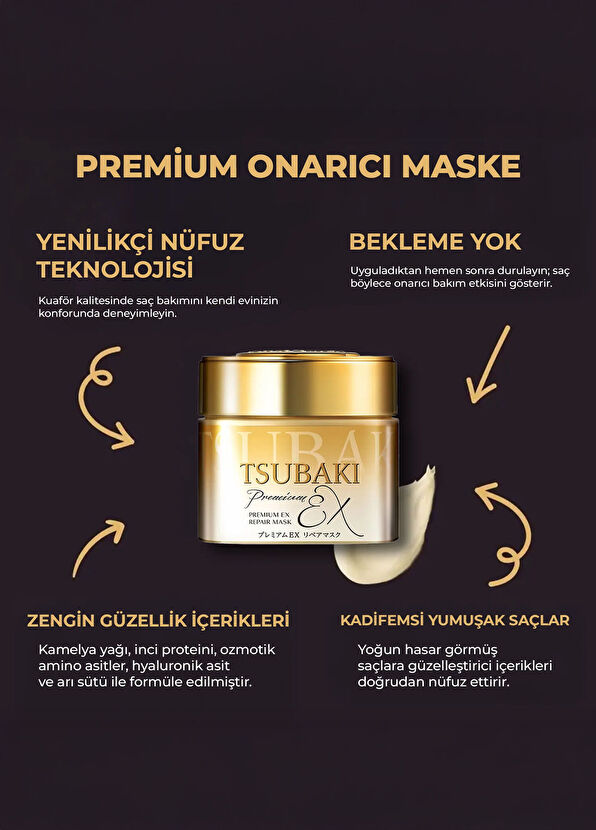 Tsubaki Premium Ex Repair Mask Onarıcı Saç Maskesi 180 g - 3