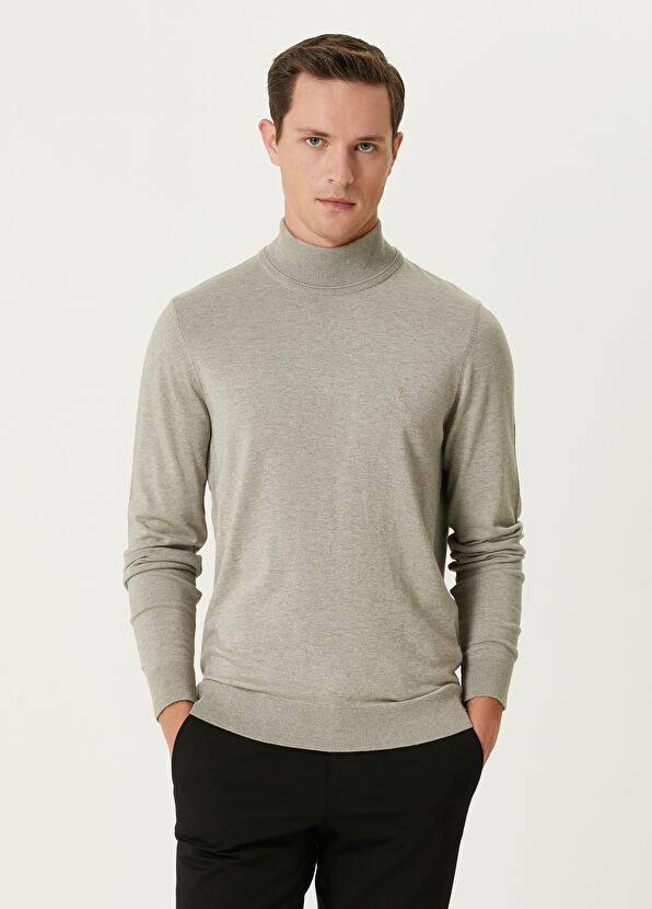 Beymen Club Beige Half Turtleneck Basic Sweater - 1