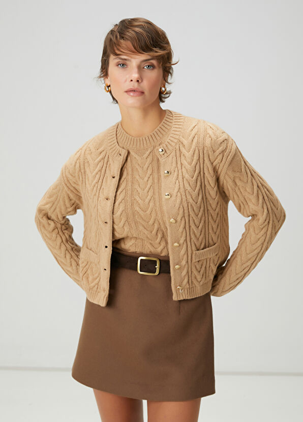 Beymen Club Camel Balıksırtı Örgü Hırka - 1