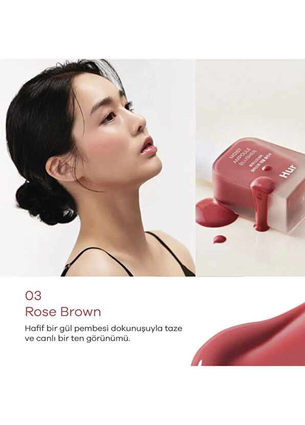 House Of Hur Moist Ampoule Blusher #03 Rose Brown Liquid Blush 10 ml - 4