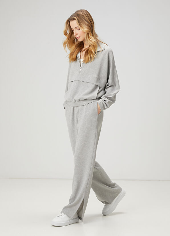 Beymen Club Grey Melange Zippered Sweatshirt - 3