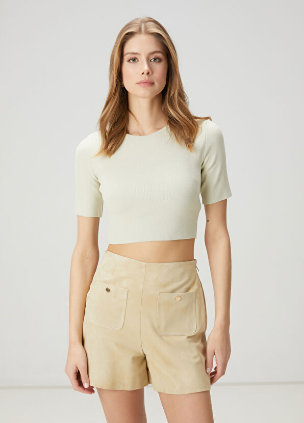 Beymen Club Aqua Green Crop Sweater - 4