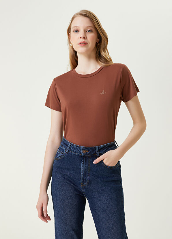 Beymen Club Brown Logo Detailed T-Shirt - 1