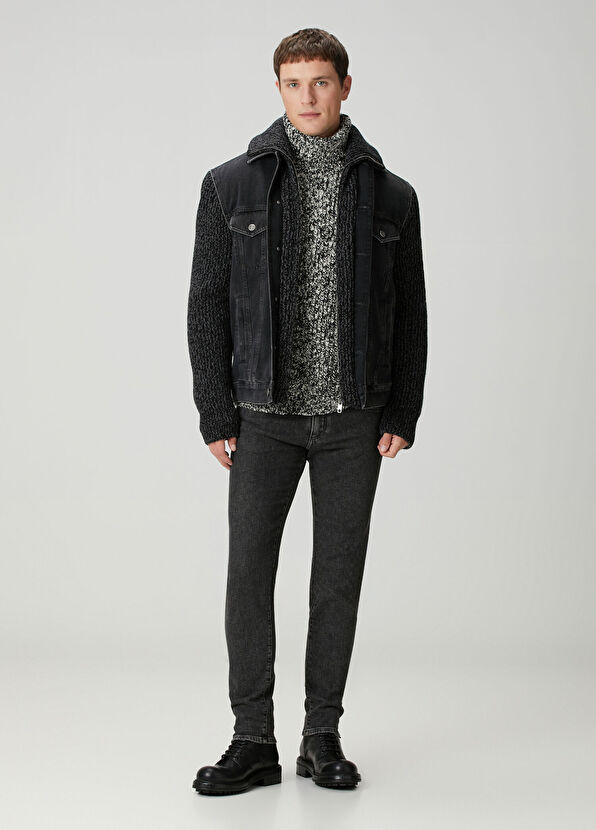 Slim Fit Gri Jean Pantolon - Görsel 3