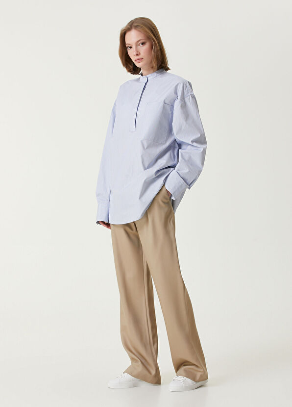 Loulou Studio Mavi Çizgili Gömlek - 2