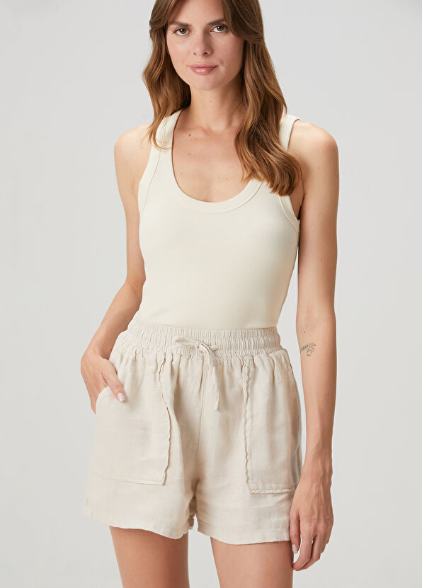 Beymen Club Bej Keten Şort - 2