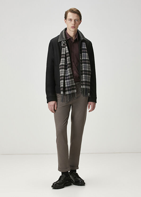 Beymen Club Siyah Yakası Deri Garnili Yün Ceket - 2