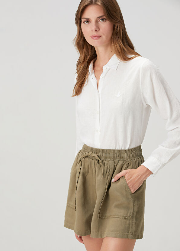 Beymen Club Haki Keten Şort - 2