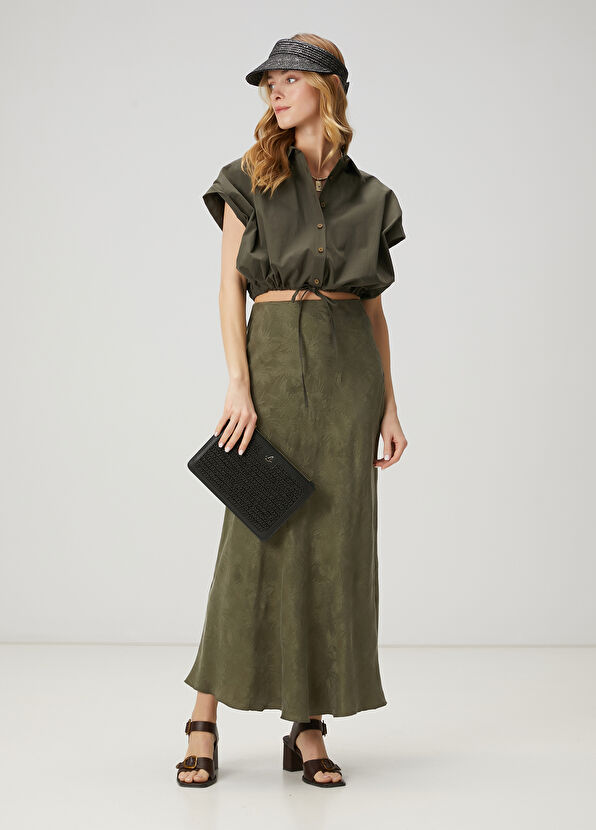 Beymen Club Haki Jakarlı Maksi Etek - 1