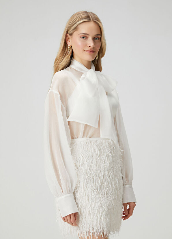 Beymen Club Ekru Saçaklı Abiye Etek - 2