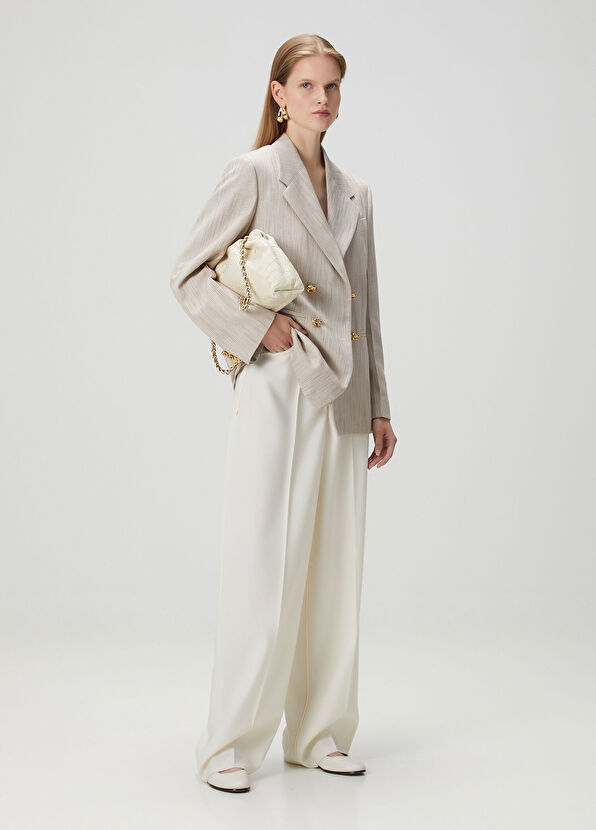 Bottega Veneta Beige Double-Breasted Jacket - 2