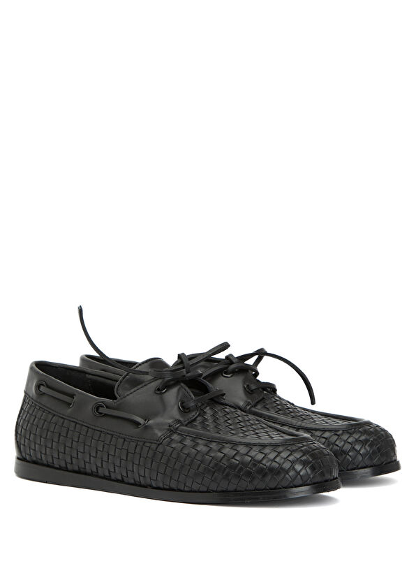 Beymen Club Siyah Zincir Logo Detaylı Kadın Deri Loafer - 2