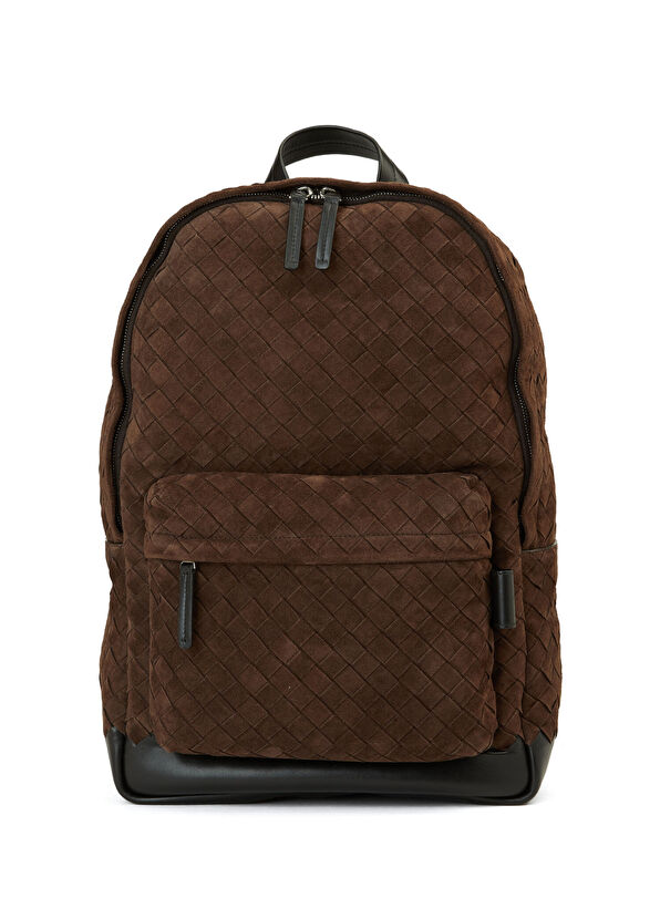 Kahverengi Erkek Süet Sırt Çantası - Görsel 3