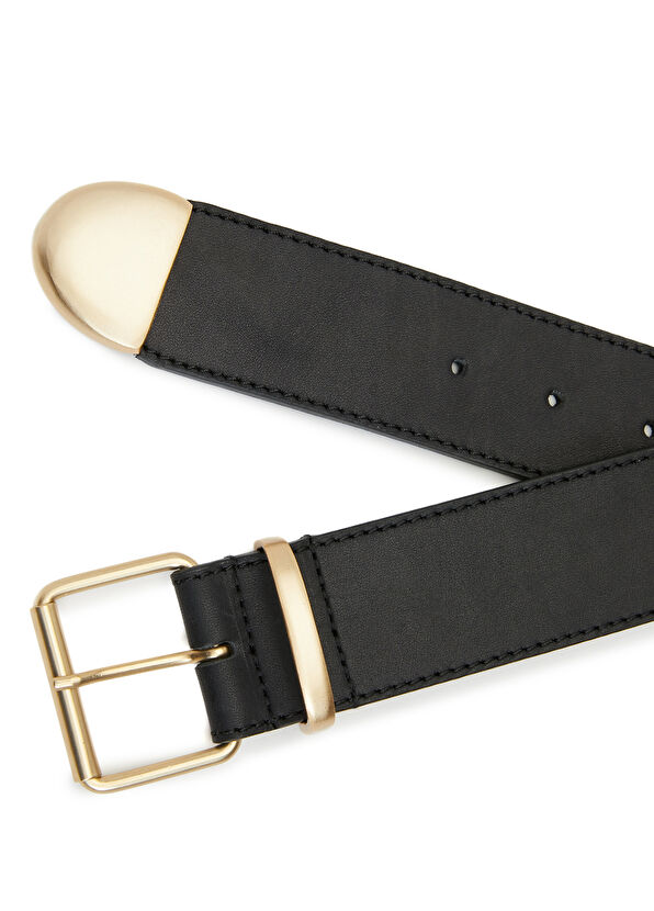 Beymen Club Siyah Fırfır Tokalı Kadın Deri Kemer - 2