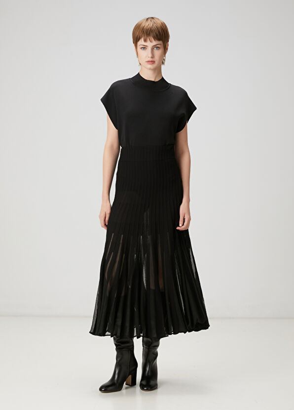 Beymen Club Siyah Midi Triko Etek - 2