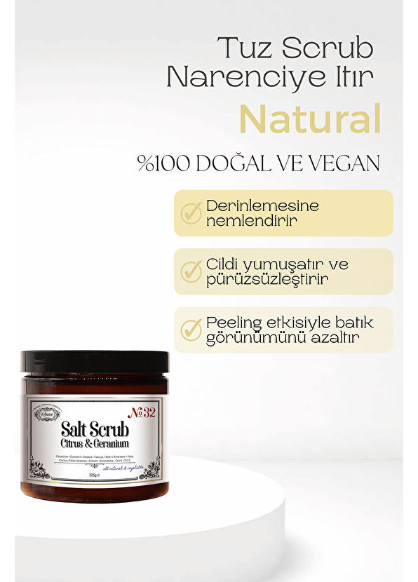Rosece Tuz Scrub Narenciye Itır Onarıcı ve Nemlendirici Yüz Kremi 325 gr - 2