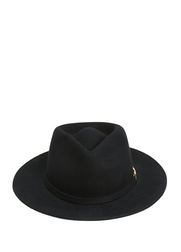 Beymen Club Black Gold Accessory Women's Fedora Wool Hat - 2