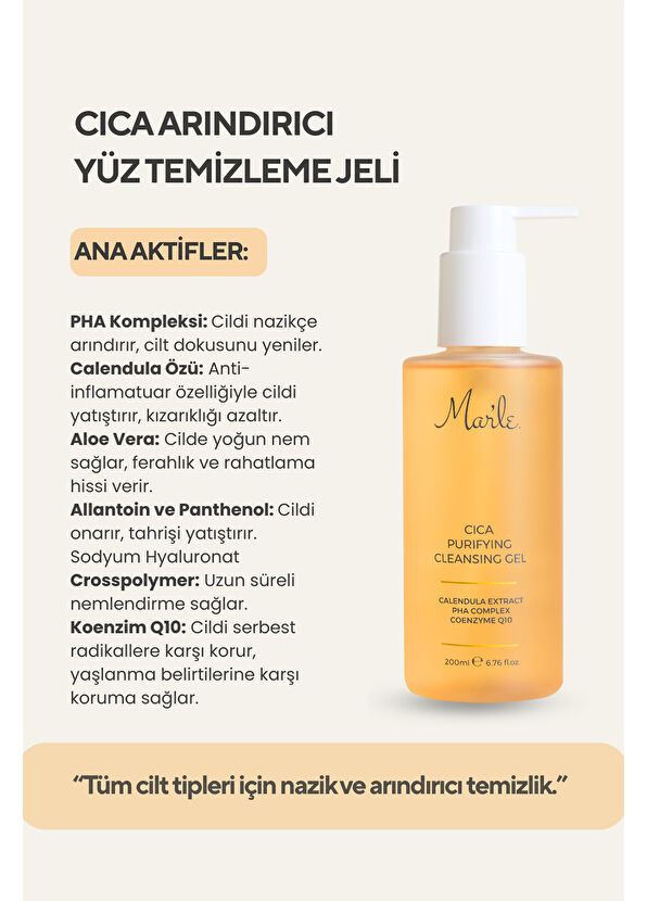 Mar'le Cica Purifying Facial Cleansing Gel 200 ml - 3