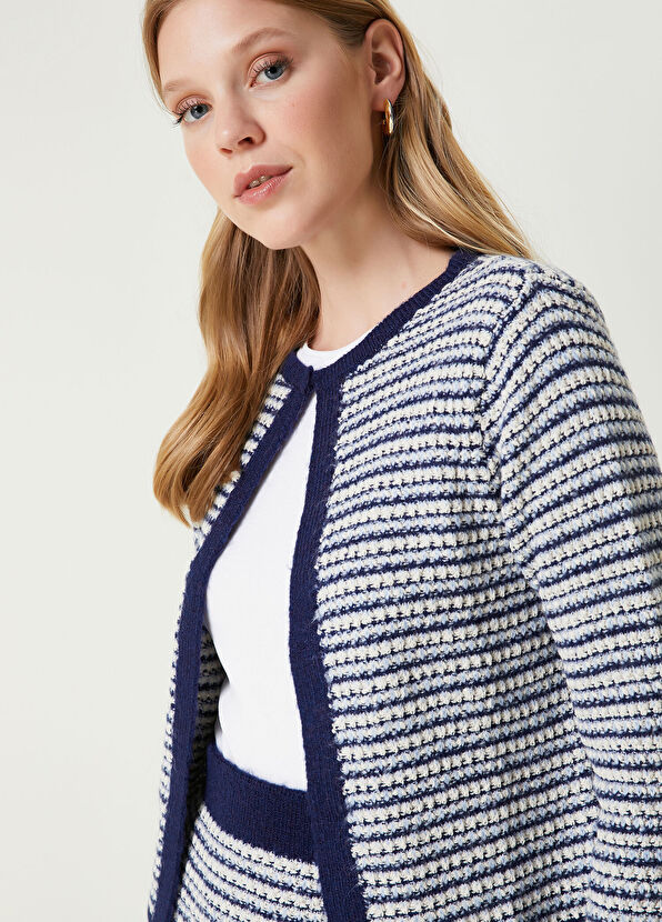Beymen Club Navy Blue White Striped Jacket - 2