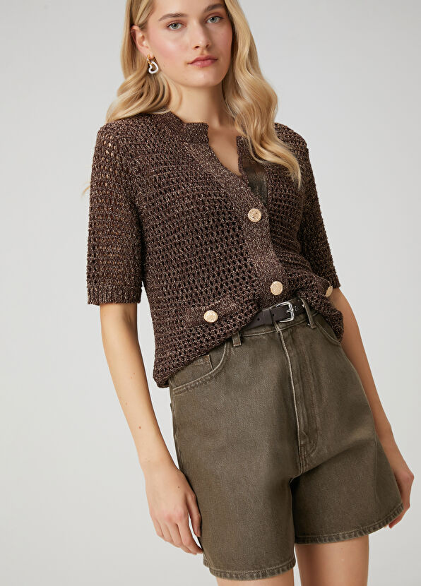 Beymen Club Haki Yıkamalı Basic Denim Şort - 2