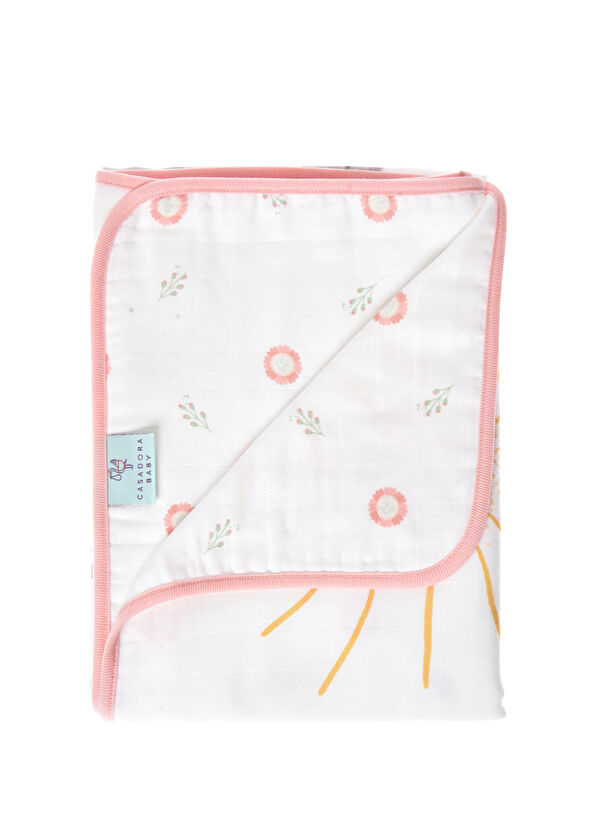 Casadora Baby Loulou Organic Cotton Welt Double Sided Baby Girl Muslin Blanket - 3