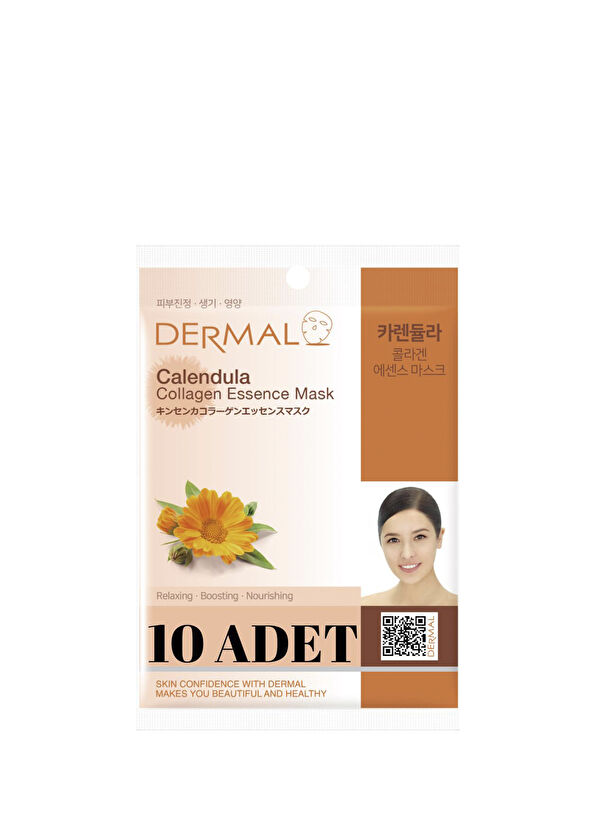 Dermal Calendula Collagen Calming Supportive Nourishing 10-Pack Face Mask - 1