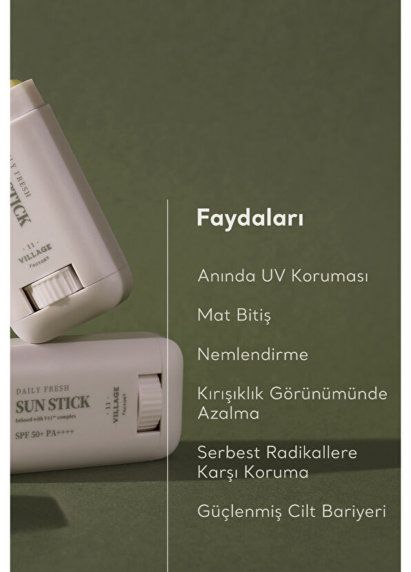 Village 11 Factory Daily Fresh SPF50+ PA++++ Vegan Stick Sunscreen 20 gr - 4