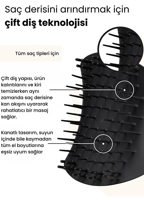 Tangle Teezer Scalp Brush Siyah Saç Derisi Masaj Fırçası - 2