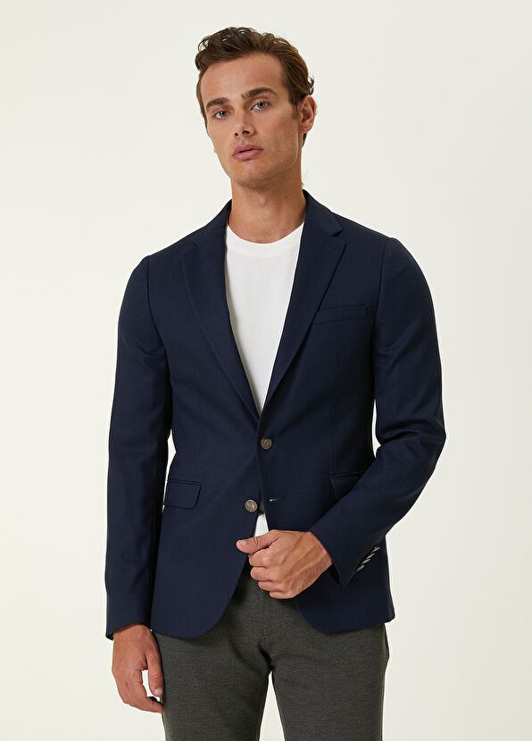 Lacivert Kuşgözü Dokulu Blazer Beymen Club Lacivert Kuşgözü Dokulu Blazer - 1