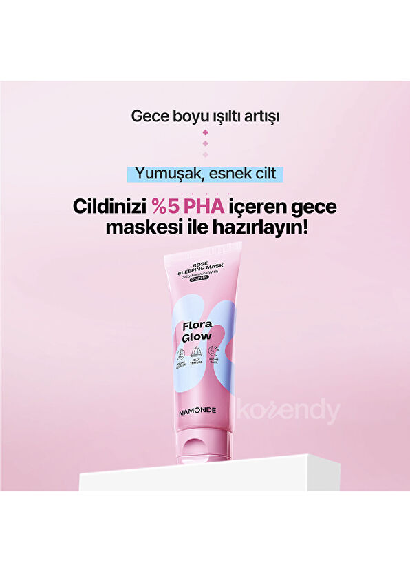 Mamonde Flora Glow Rose Sleeping Mask Pürüzsüzlük Koruyucu ve Parlatıcı Jel Uyku Maskesi 80 ml - 3