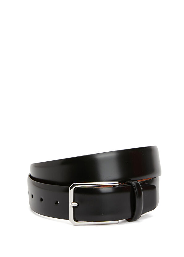 Santoni Black Men's Leather Belt - 1