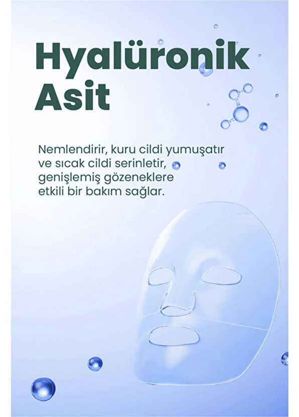Dermal Hyalüronik ve Pirinç Nemlendirici Pürüzsüzleştirici Eriyen Kore Yüz Maske Seti 34 gr - 3