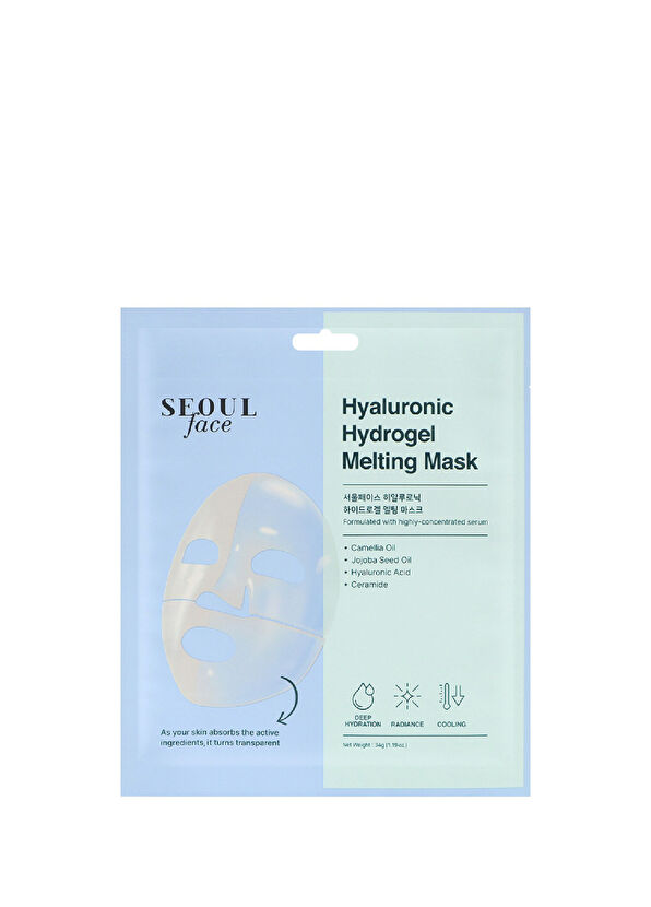 Dermal Seoulface Hyaluronic Acid Hydrogel Transparent Melting 3-Piece Face Mask 34 gr - 2