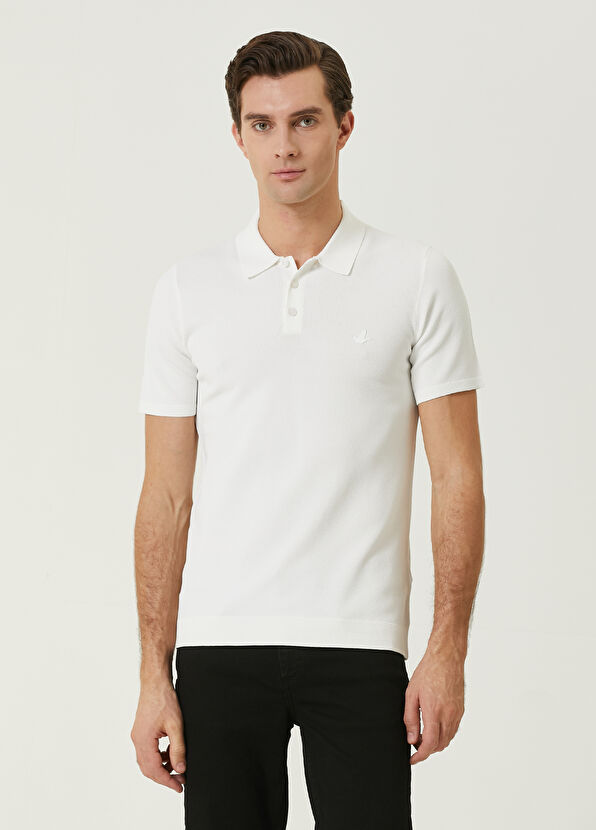 Beymen Club White Polo Neck Brass Textured Knitwear - 1