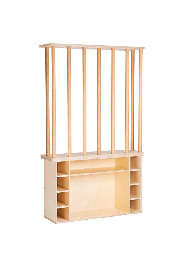 Orfis Kids Montessori Birch Wood Plush Toy Storage Unit and Bookcase - 1