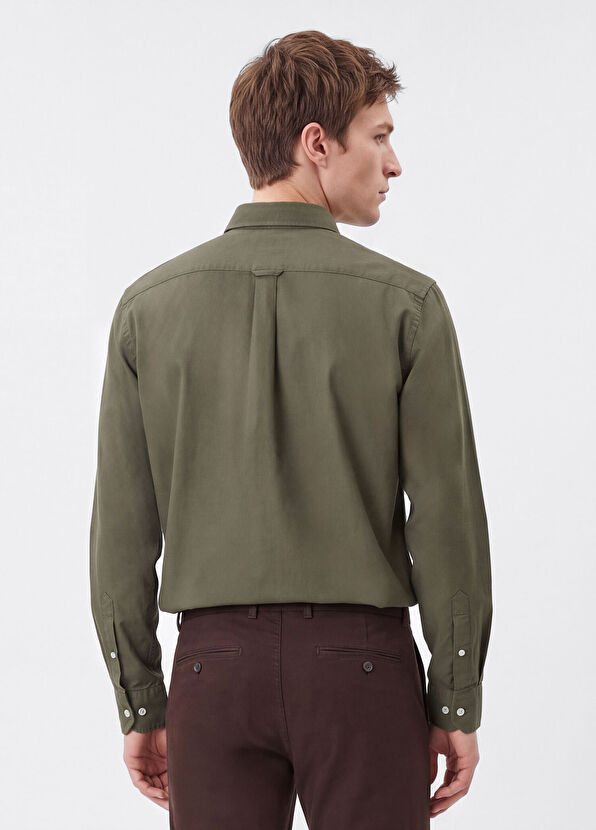 Beymen Club Comfort Fit Khaki Oxford Shirt - 4