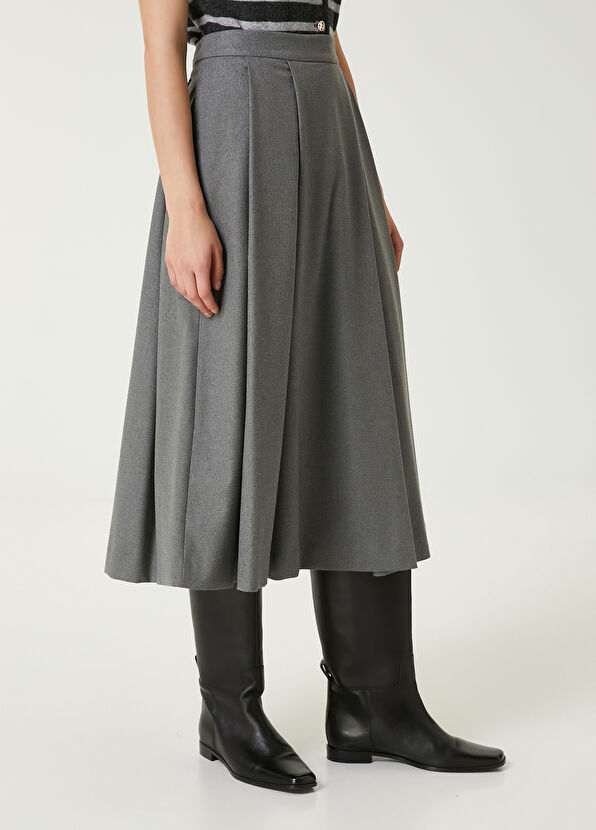 Gri Volümlü Midi Etek Beymen Club Gri Volümlü Midi Etek - 4