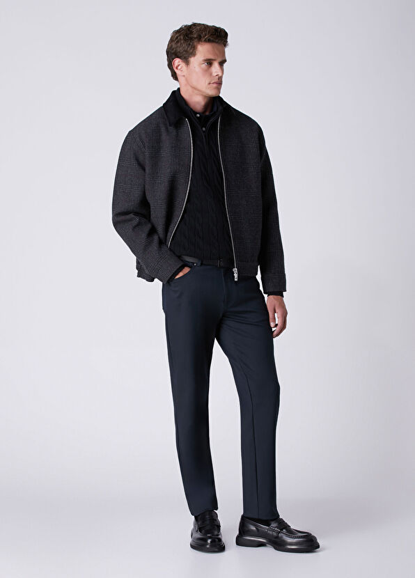 Beymen Club Black Collar Zippered Braid Textured Sweater - 3