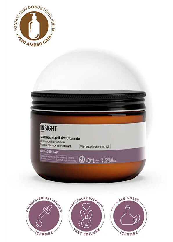 Insight Damaged Hair Restructurizing Repair Hair Mask 400 ml - 2