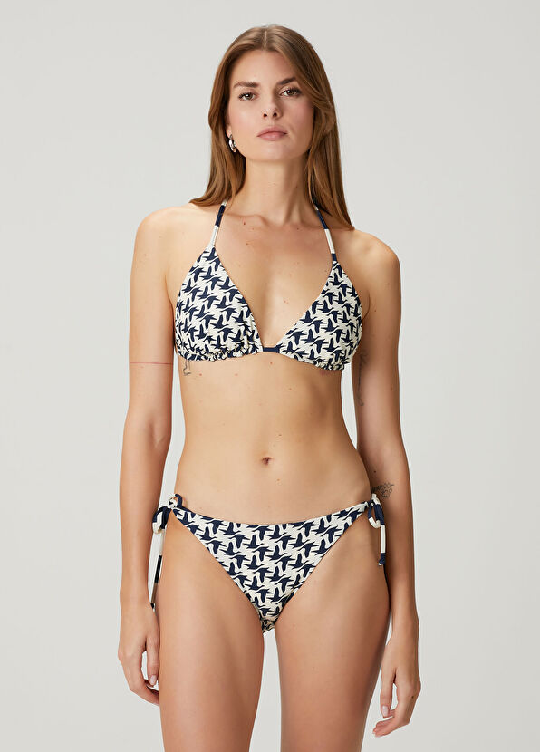 Beymen Club Navy blue white reversible bikini top - 1