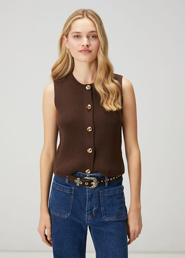 Beymen Club Kahverengi Triko Yelek - 1