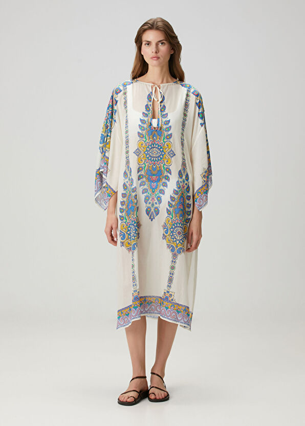 Etro Çok Renkli Şal Desenli Midi Plaj Elbisesi - 2