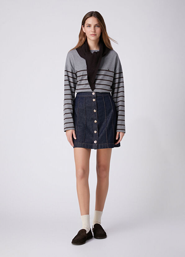 Beymen Club Grey Brown Striped Sweatshirt - 3