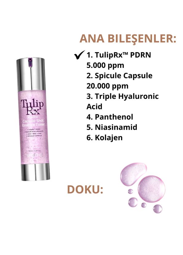 Apothe TulipRx™ PDRN Hydro Capsule Shot Essence PDRN ve Spikül Kapsüllü Yoğun Nem ve Işıltı Toniği 100 ml  - 2