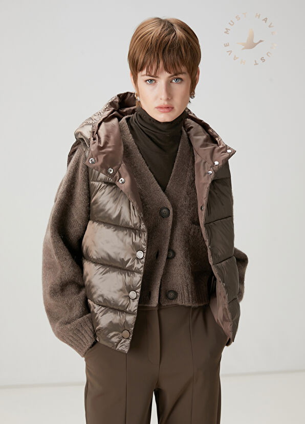 Beymen Club Vizon Kapüşonlu Puff Yelek - 1