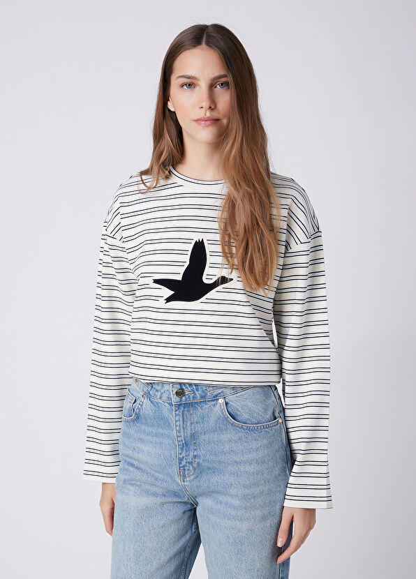 Beymen Club Lacivert Çizgili Sweatshirt - 4