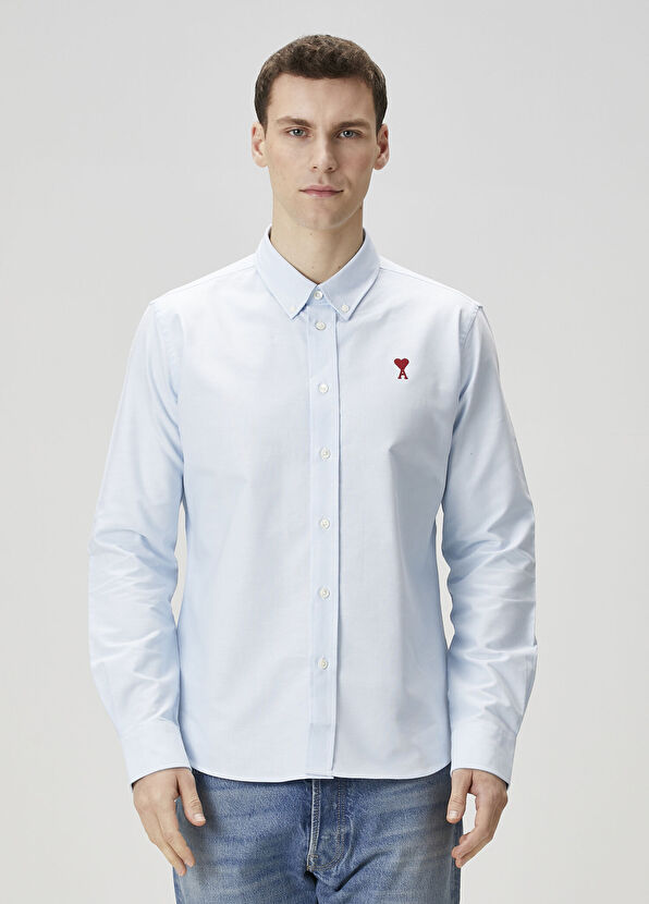 Mavi Logo Nakışlı Gömlek - Görsel 2