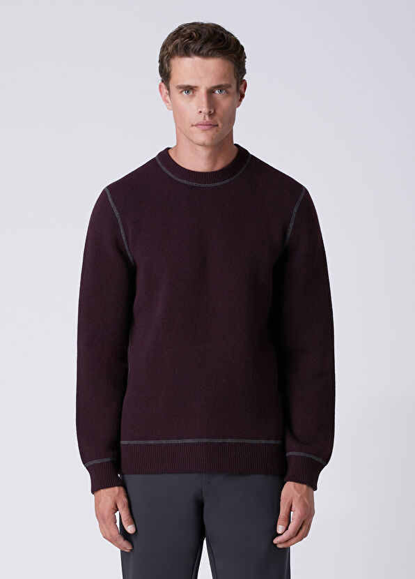 Beymen Club Plum Double-Sided Wool Sweater - 1