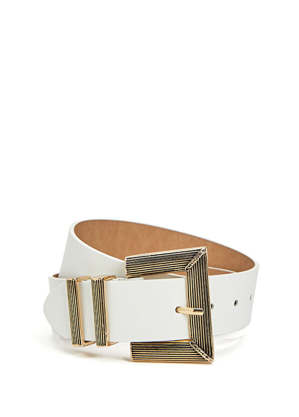 Beymen Club Beyaz Kadın Deri Kemer - 1