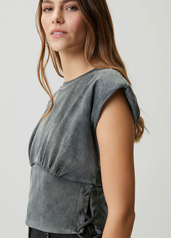 Beymen Club Antrasit Bağlamalı T-shirt - 2